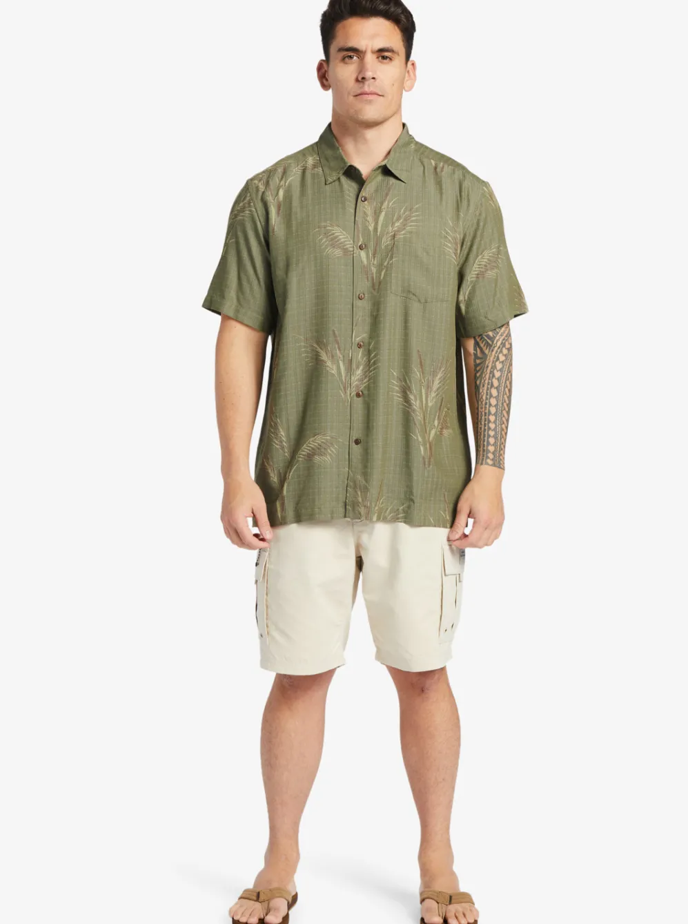 Quiksilver Shirts & Polos|Waterman Skipped Out Woven Shirt Dusty Olive Skipped Out