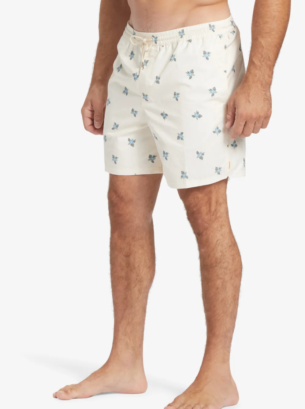 Quiksilver Elastic Waist|Waterman Small Pedals 17" Volleys Antique White Small Pedals V