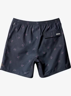 Quiksilver Elastic Waist|Waterman Small Pedals 17" Volleys Black Small Pedals V