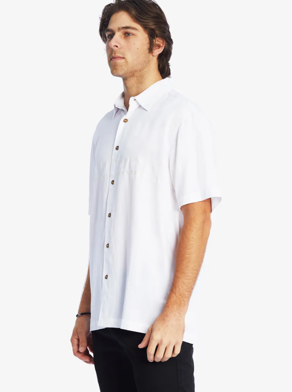 Quiksilver Shirts & Polos|Waterman Tahiti Palms Premium Anti-Wrinkle Shirt White