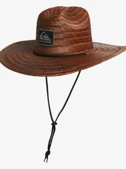Quiksilver Hats|Waterman The Tier Straw Lifeguard Hat Dark Brown