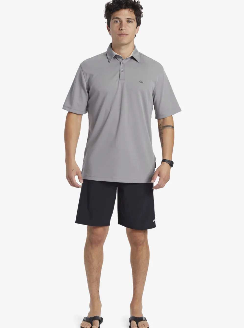 Quiksilver Shirts & Polos|Waterman Water Short Sleeve Polo Shirt Sharkskin