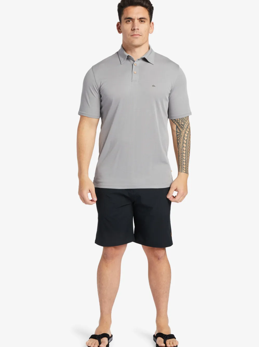 Quiksilver Shirts & Polos|Waterman Waterpolo Short Sleeve Polo Shirt Sharkskin